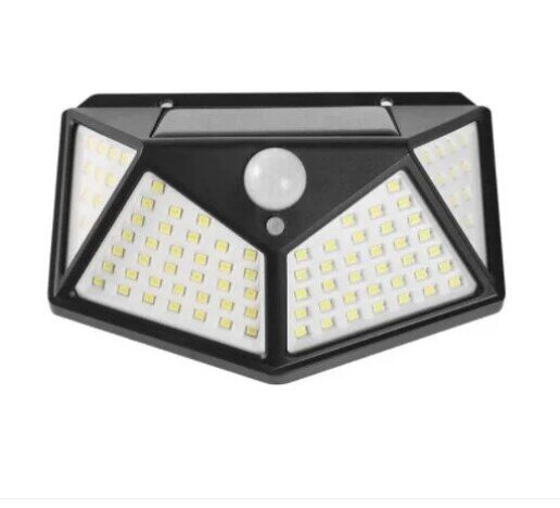 Lampa solara de perete 100 led cu senzor de miscare si lumina